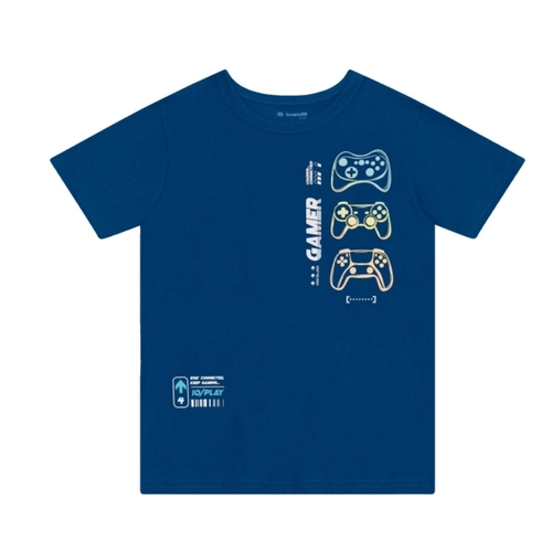 Conjunto Manga Curta Brandili Juvenil Masculino Gamer Com Bermuda Em Cotton 12/16