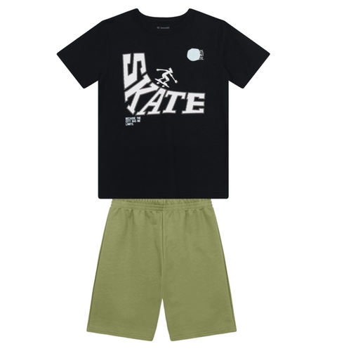 Conjunto Manga Curta Brandili Infantil Masculino Skate Radical Em Cotton 4/10