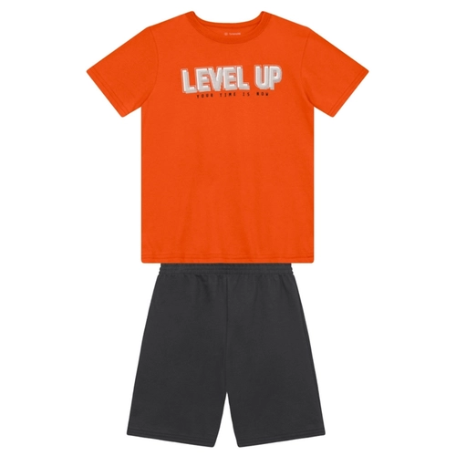 Conjunto Manga Curta Brandili Infantil Masculino Level Up Em Cotton 4/10