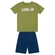 Conjunto Manga Curta Brandili Infantil Masculino Level Up Em Cotton 4/10 - VERDE OLIVA-VERDE OLIVA