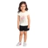 Conjunto Manga Curta Brandili Infantil Feminino Ursinho Doce Em Cotton 1/3 - NATURAL-NATURAL