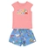 Conjunto Manga Curta Brandili Infantil Feminino Flores Em Cotton 1/3 - ROSA CAMÉLIA-ROSA CAMÉLIA