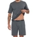 Pijama Manga Curta Mash Masculino Adulto Com Shorts Cós Elástico Em Algodão - CZ06-CINZA MESCLA ESCURO