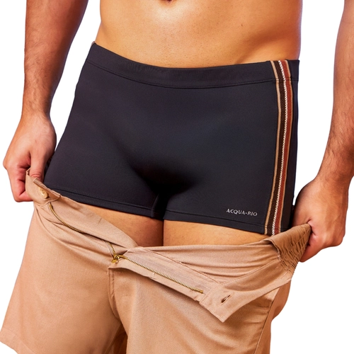 Sunga Boxer Acqua Rio Adulto Masculino Com Listra UV50+ Em Microfibra