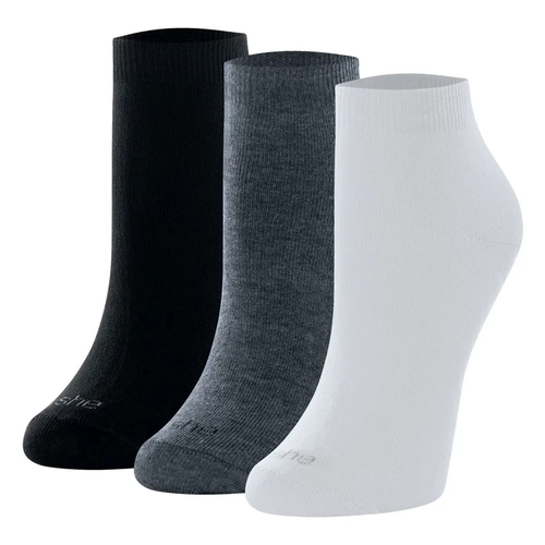 Kit 3 Pares Meias Sapatilha She Adulto Lisa Em Algodão